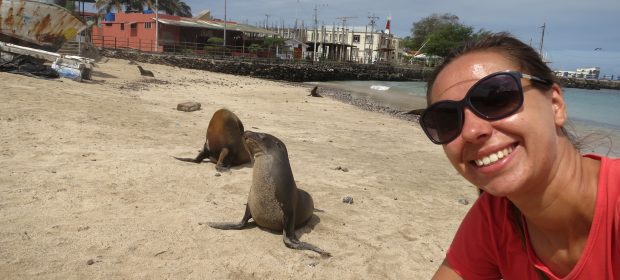 Selfie Cu Lupii De Mare Galapagos Ecuador