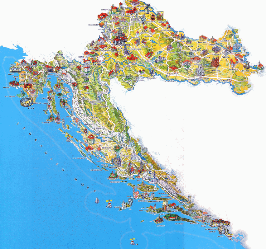 Harta turistica Croatia