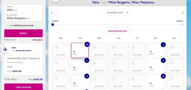Wizz Sibiu - Milano