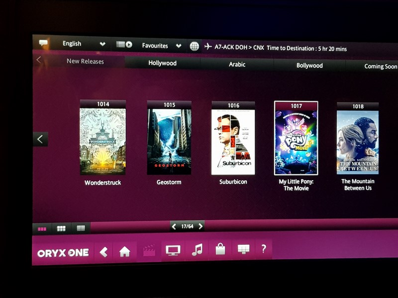 Entertainment System Qatar Airways