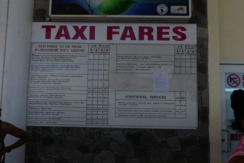 Taxi in St Kitts airport