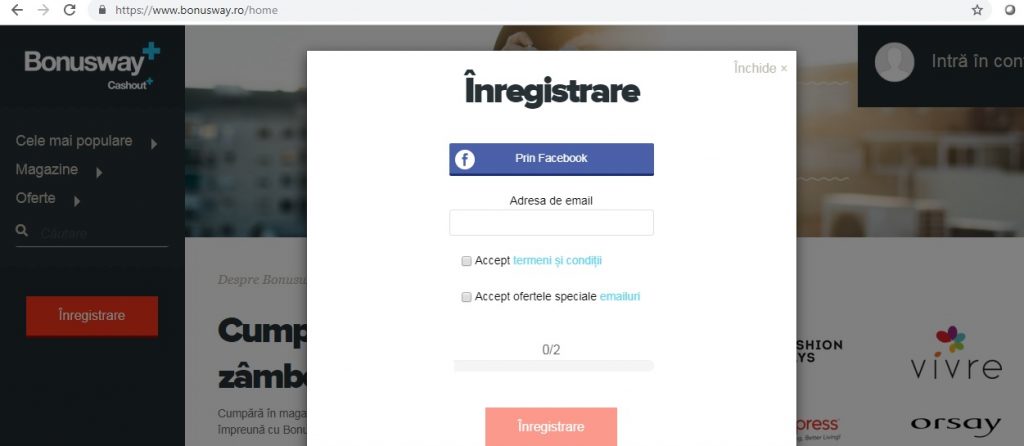 Bonusway inscriere