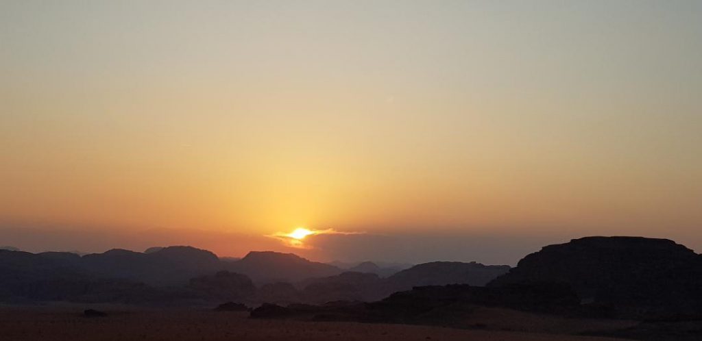 Apus de soare Wadi Rum