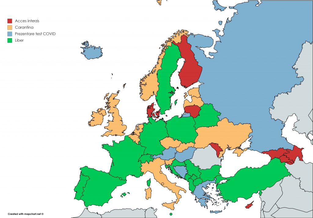 Harta Europa restrictii august