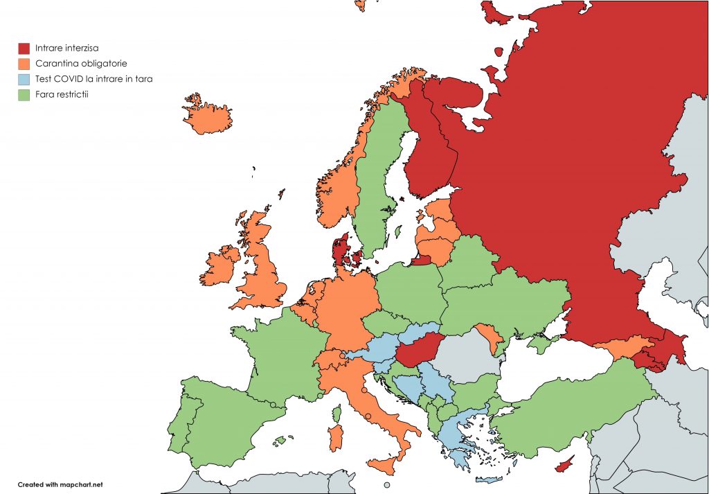 Lista tari restrictii Europa