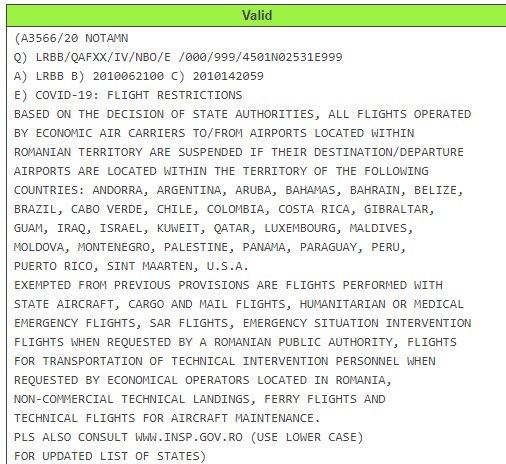 NOTAM octombrie