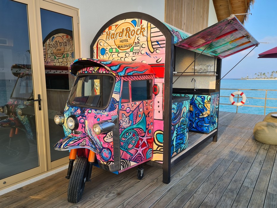 Rock Star Suite Hard Rock Hotel Maldives tuk tuk bar