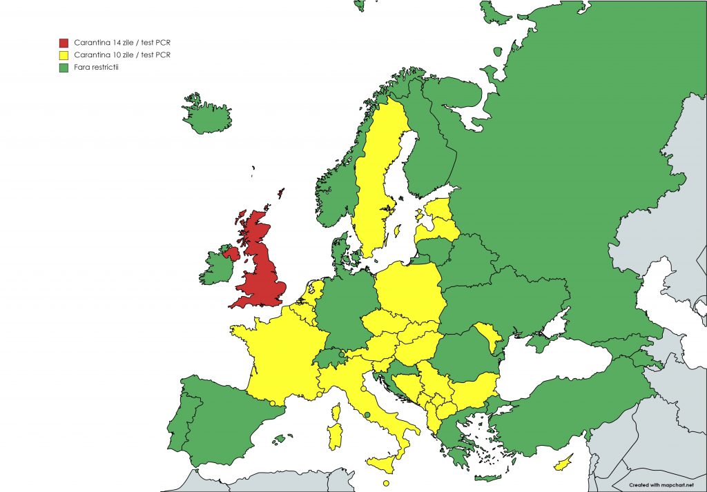 Harta Europei lista galbena