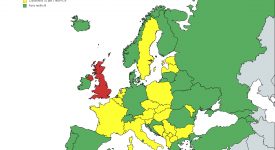 Harta Europei lista galbena