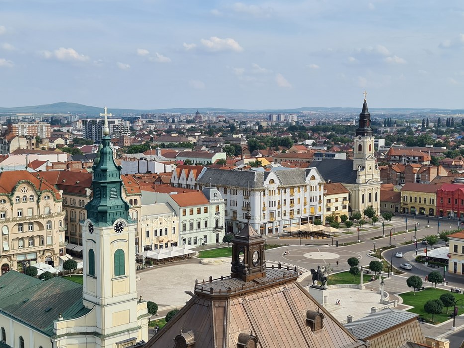 Piata Unirii Oradea din turnul Primariei