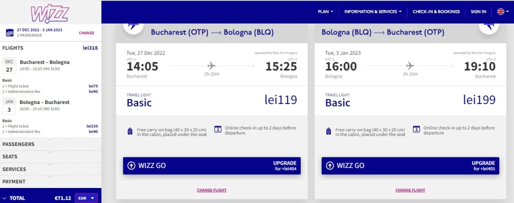 Bucuresti Bologna
